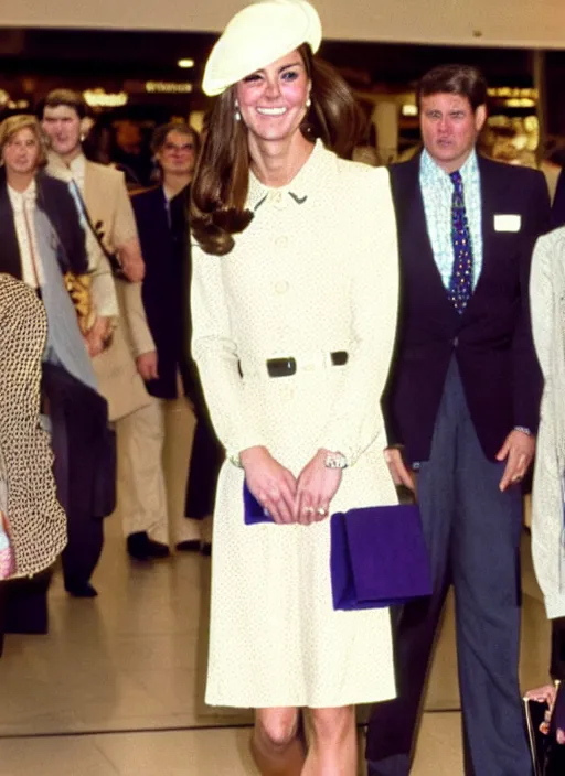 Image similar to candid photo of kate middleton in a shopping mall in the 1990s