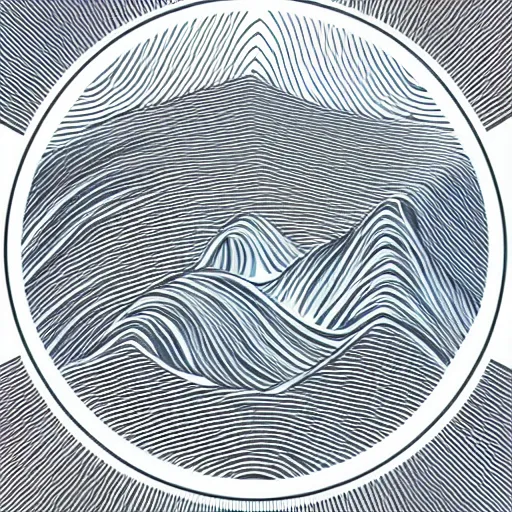 Image similar to Mountains inside a circle, vector image