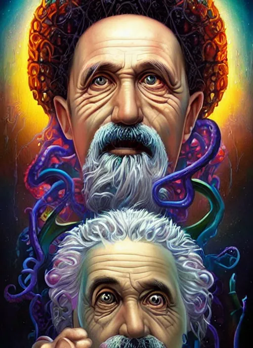 Image similar to lovecraft lovecraftian portrait of einstein, pixar style, by tristan eaton stanley artgerm and tom bagshaw.