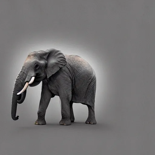 Image similar to an elephant as dust in the air, digital art