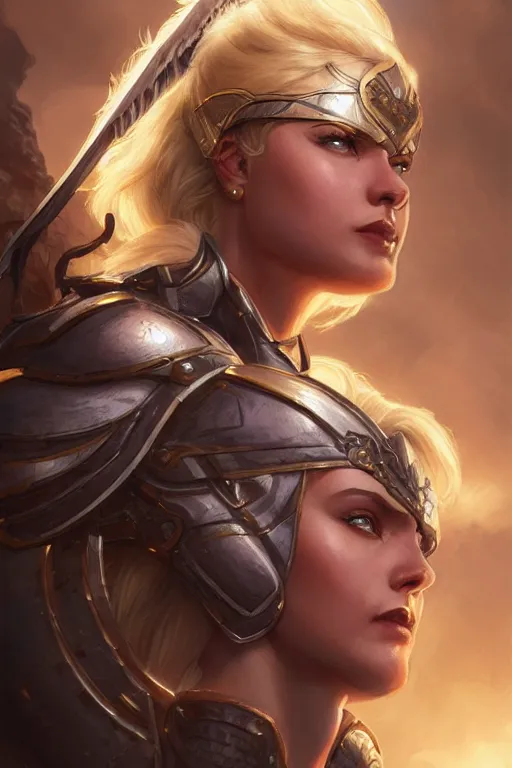 Image similar to amazon valkyrie athena, d & d, fantasy, portrait, highly detailed, headshot, digital painting, trending on artstation, concept art, sharp focus, illustration, art by artgerm and greg rutkowski and magali villeneuve