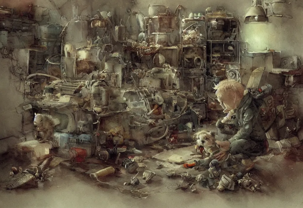 Image similar to adventurer ( ( ( ( ( 1 9 5 0 s retro future living room. muted colors. toys laying around ) ) ) ) ) by jean baptiste monge, chrome red