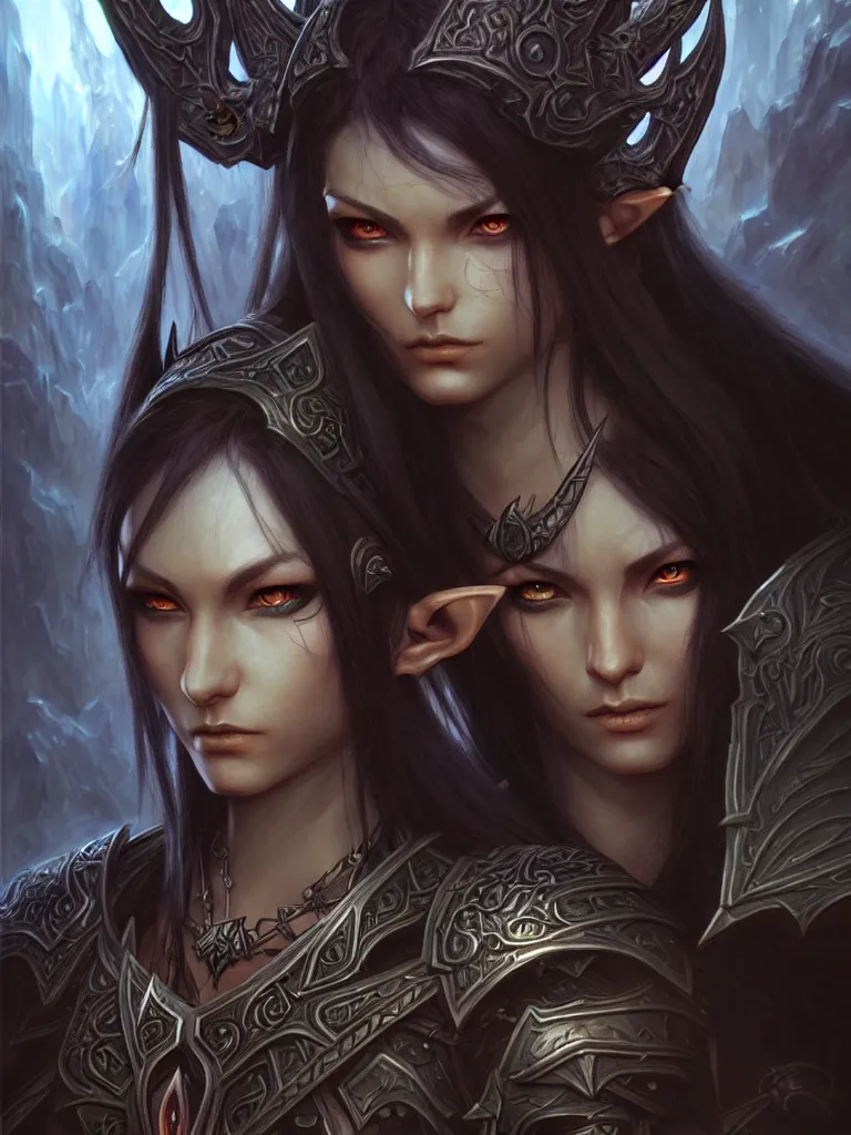 Image similar to World of Warcraft dark elvish character portrait drawn by Katsuhiro Otomo, photorealistic style, intricate detailed oil painting, detailed illustration, oil painting, painterly feeling, centric composition singular character