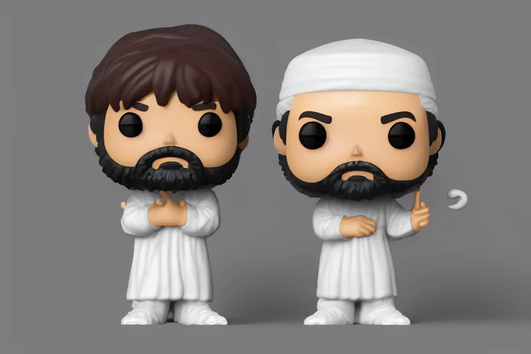 Image similar to an ultra detailed picture of the prophet mohammed as a funko pop, epic anime fantasy, 8 k, volumetric lighting, smooth, highly detailed, digital illustration, art by kentaro miura and akira toriyama and albert bierstadt and greg rutkowsi, artstation