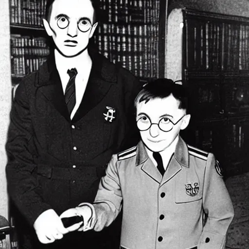 Prompt: harry potter and adolf hitler