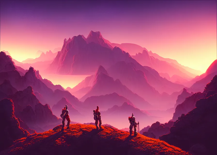 Image similar to quest for glory, a digital rendering of scenes from the sierra video game by michael flohr, inspired by tom bagshaw, instagram contest winner, futurism, matte painting, outrun, terragen