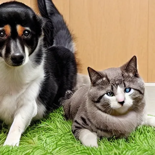 Image similar to new species created from crossbreeding cats and dogs