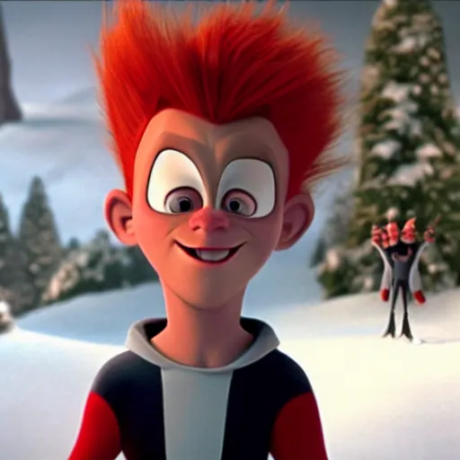 Image similar to syndrome from the incredibles in rudolph the red nosed reindeer