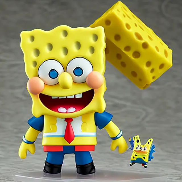 Image similar to spongebob, an anime nendoroid of spongebob, figurine, detailed product photo