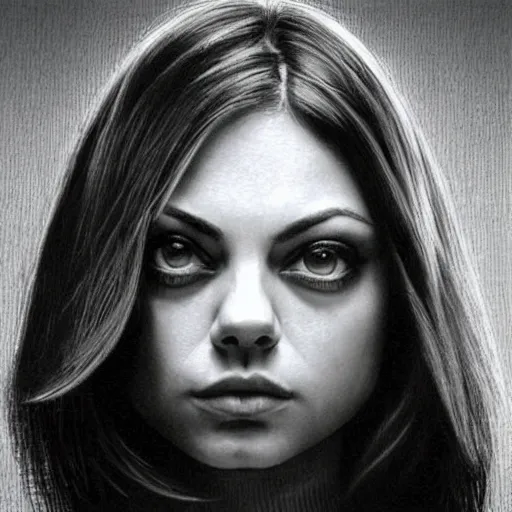 Image similar to “ mila kunis retro minimalist portrait by jean giraud, art of moebius, sharp, smooth face, comic, 8 k ”