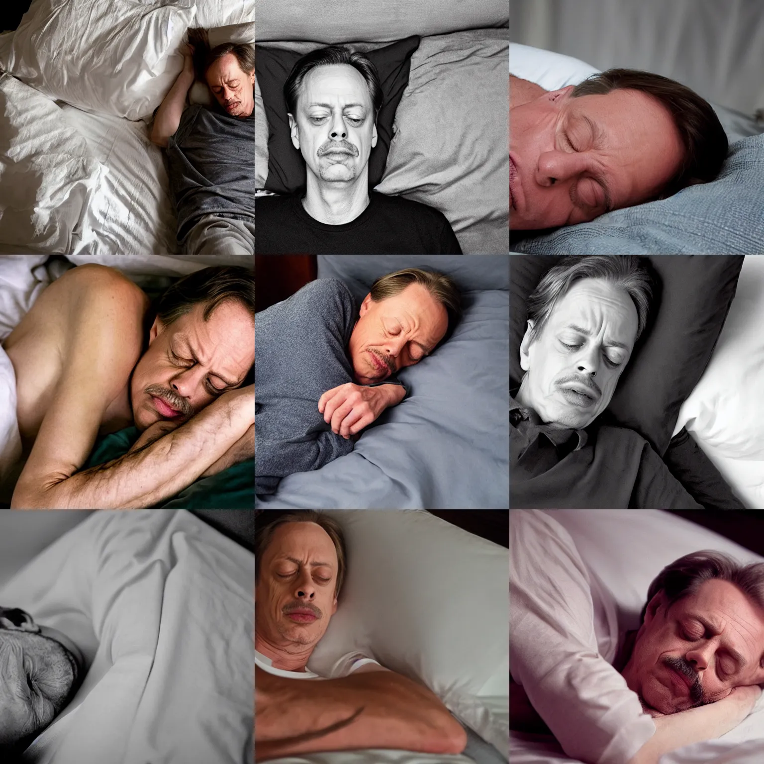 Prompt: Steve Buscemi sleeping peacefully