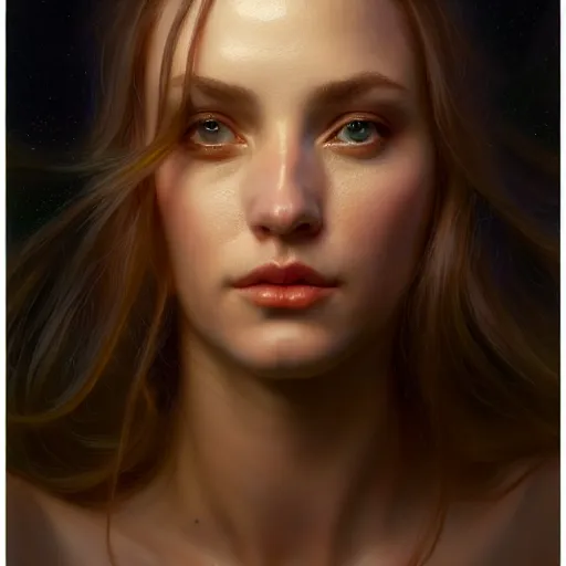 Prompt: muse by donato giancola, fantasy, photorealistic, octane render, unreal engine, dynamic lighting, cute face, beautiful girl, beautiful, wlop, cute, perfect factions, perfect woman, trending on artstation, poster, volumetric lighting, very detailed faces, 4 k, award winning