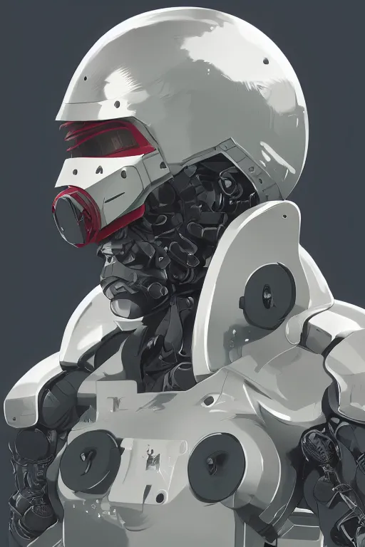 Image similar to robot ninja mask helmet metal gear solid training suit swat commando, aesthetic octane render, 8 k hd resolution, by ilya kuvshinov and cushart krentz and gilleard james, by carl warner and jim woodring, trending on artstation : 1. 5, sweet joy harmony color scheme