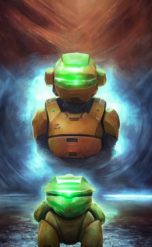 Image similar to chansey pokemon playing as master chief, oil on canvas, intricate, 8 k highly professionally detailed, hdr, cgsociety