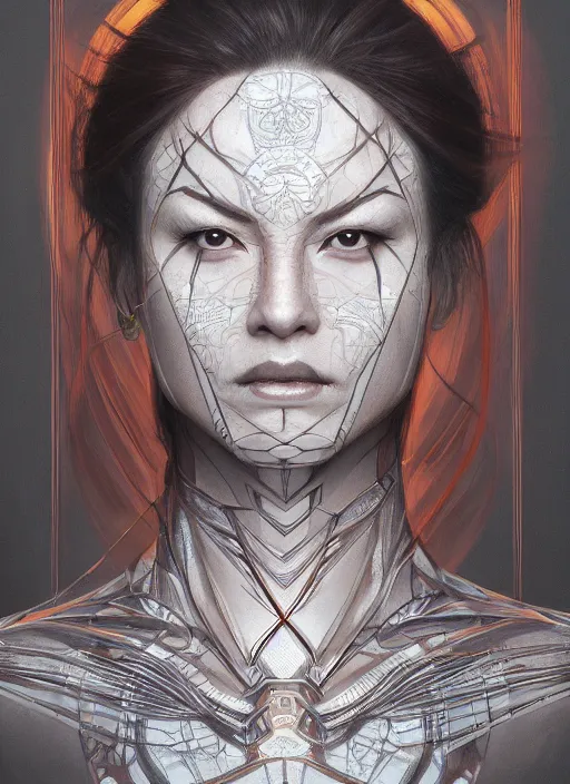 Prompt: symmetry!! shang tsung, machine parts embedded into face, intricate, elegant, highly detailed, digital painting, artstation, concept art, smooth, sharp focus, illustration, art by artgerm and greg rutkowski and alphonse mucha, 8 k