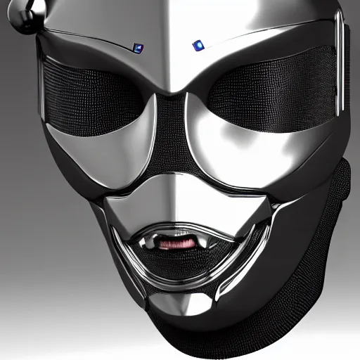 Image similar to chrome cyberpunk android mask, 8k, detailed, gothic, shiny, unreal engine,