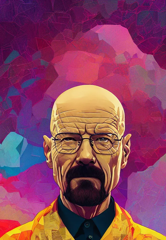 Prompt: Incredible Walter White portrait, artstation winner by Victo Ngai, Kilian Eng and by Jake Parker, swirly vibrant color lines, winning-award masterpiece, fantastically gaudy, aesthetic octane render, 8K HD Resolution