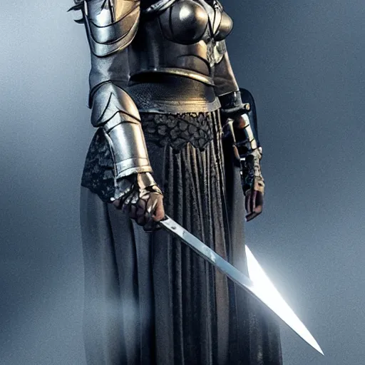 Prompt: beautiful valkyrie with sword, cinematic lighting, elegant, powerful, sharp details