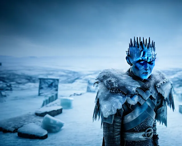 Prompt: justin sun as night king in game of thrones entombed in ice, 4 k, epic, cinematic, focus, movie still, fantasy, extreme detail, atmospheric, dark colour, sharp focus