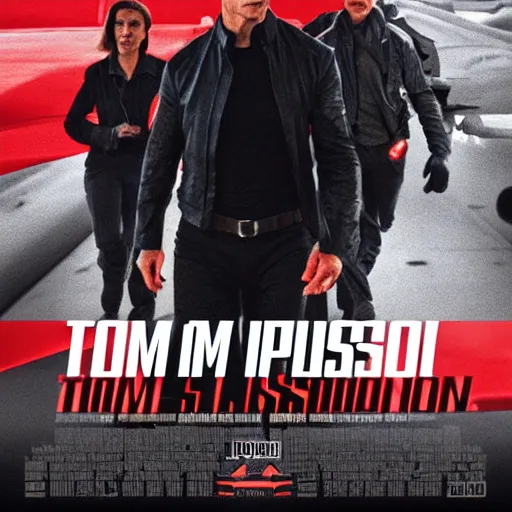 Prompt: tom cruise mission impossible movie poster concept