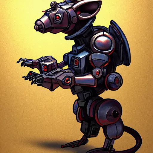 Prompt: Rat kind mecha, sci-fi, mecha, Rat with crown, rat king, a rat wearing a crown, trending on artstation, 8K, concept art, HD, detailed, gloating