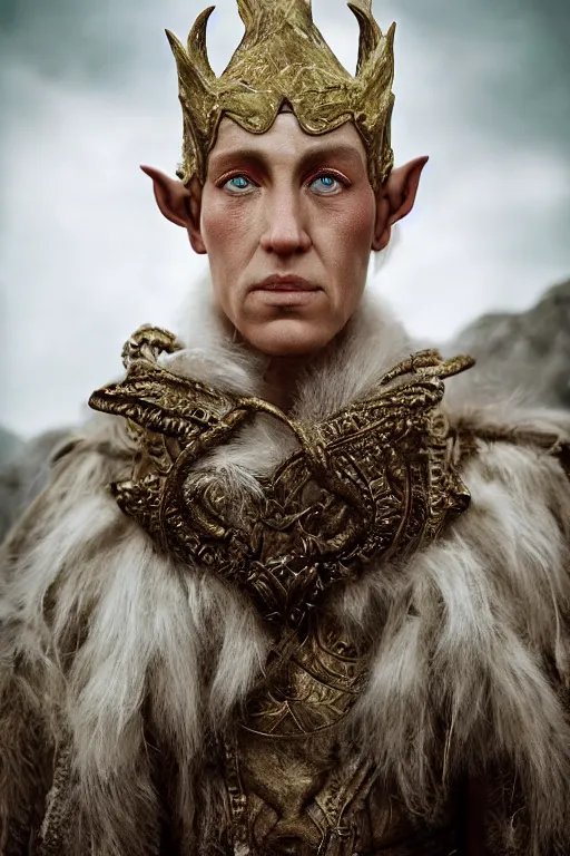 Image similar to 8K Photography from a Male muscled short haired Elven King by Jimmy Nelson