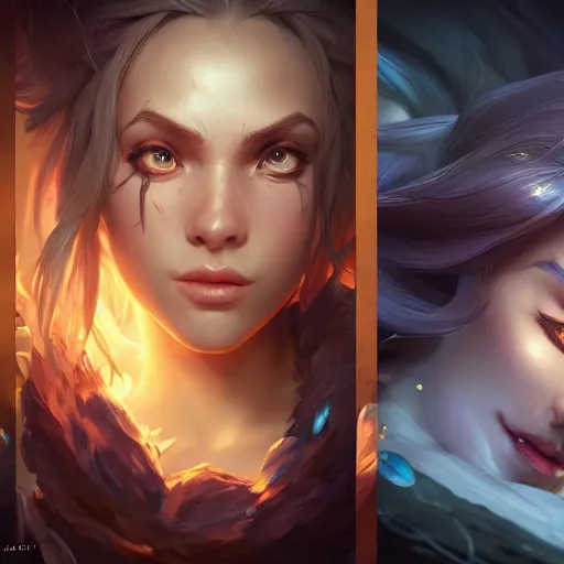 Image similar to league of legends portrait, au naturel, hyper detailed, digital art, trending in artstation, cinematic lighting, studio quality, smooth render, unreal engine 5 rendered, octane rendered, art style by klimt and nixeu and ian sprigger and wlop and krenz cushart.