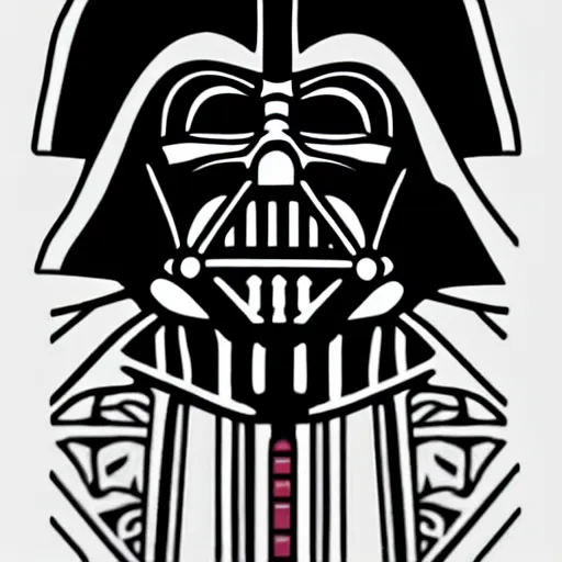 Image similar to symmetrical die cut sticker, darth vader