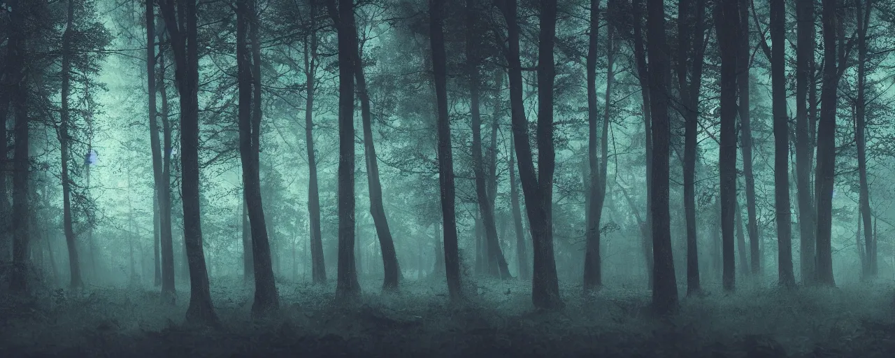 Prompt: A haunted forest under the milkway at night, film grain, large format photograph, 16x9 aspect ratio, vibrant colors, by Stephen King, misty, moody, sinister, cinematic lighting, cinematic color grading, 8k render, hyperrealistic, ultra HD, Unreal Engine 5 render