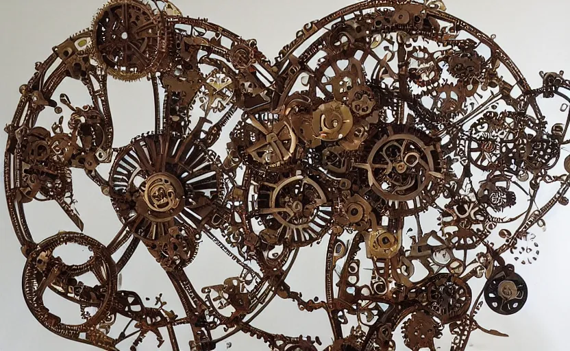 Image similar to mechanical rose of winds with small parts and intricate details, metal scapes, steampunk, art nouveau style