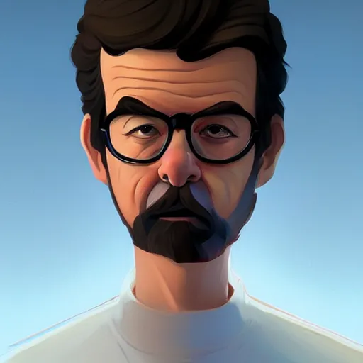 Image similar to face icon stylized minimalist george lucas, loftis, cory behance hd by jesper ejsing, by rhads, makoto shinkai and lois van baarle, ilya kuvshinov, rossdraws global illumination