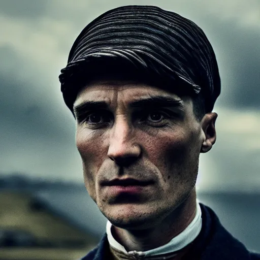 Image similar to thomas shelby as a knight, fantasy, portrait shot, cinematic, sharp focus, extreme detail, lighting, epic