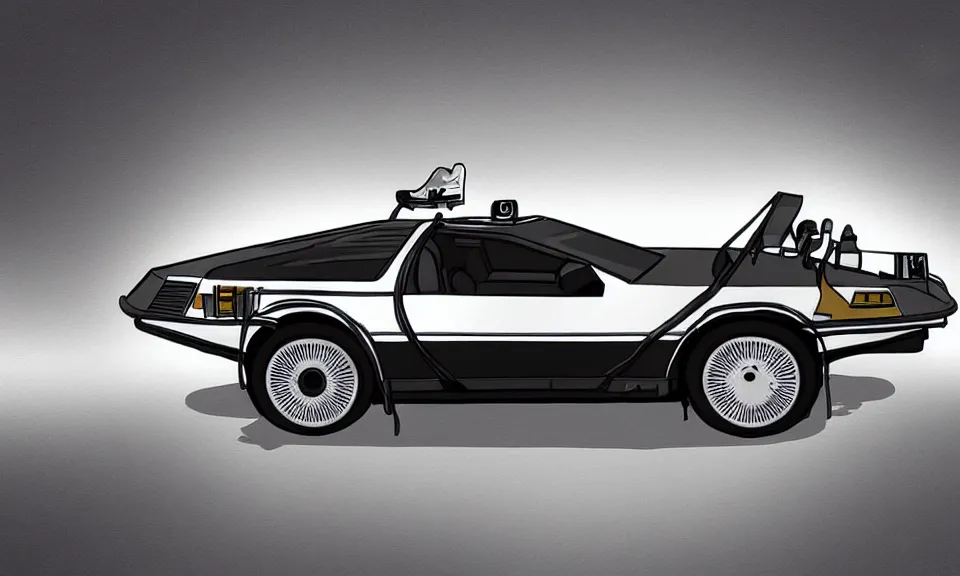 Image similar to delorean, digital art