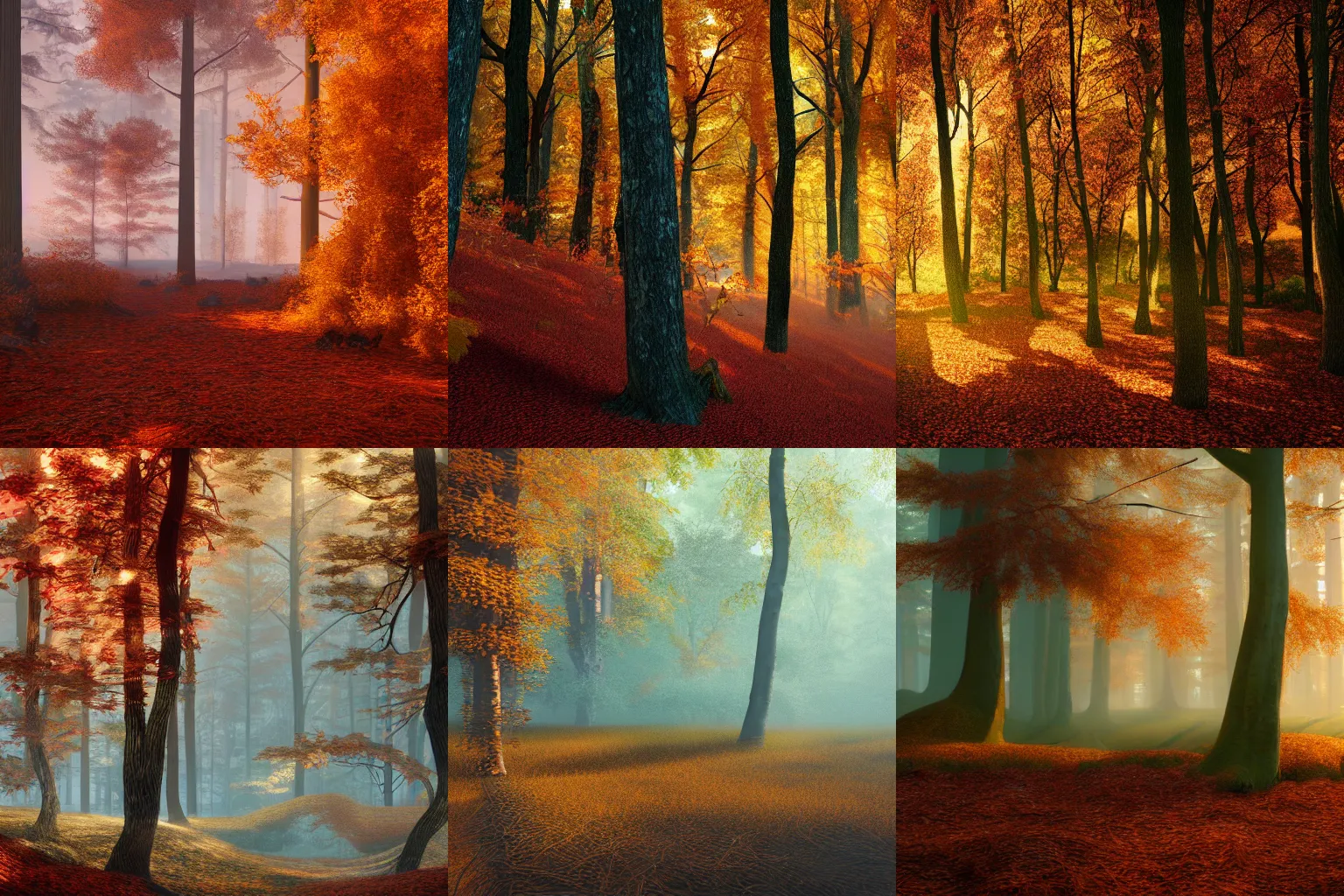 Prompt: Forest in autumn , octane render, artstation, hyperrealistic, hyperrealism, high quality artwork