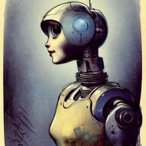 Prompt: ( ( ( ( ( 1 9 5 0 s robot girl. muted colors. ) ) ) ) ) by jean - baptiste monge