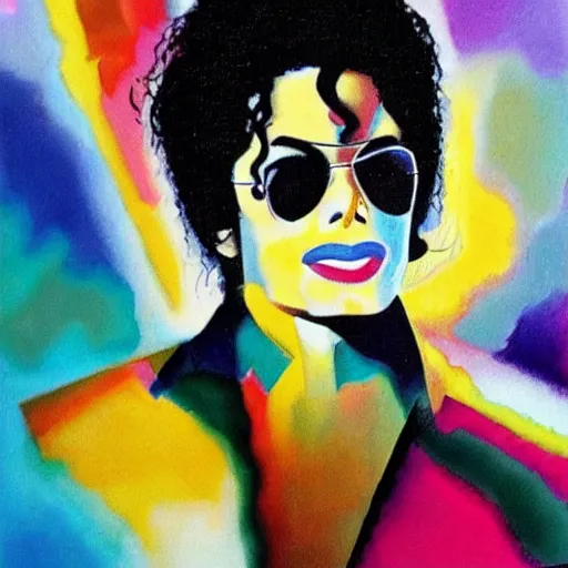 Image similar to Michael Jackson in the style of Kandinsky