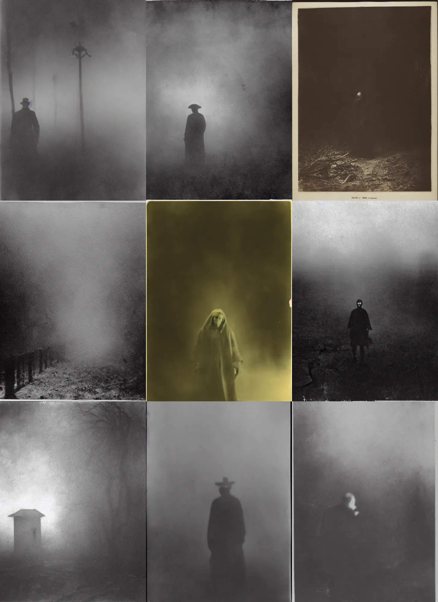 Prompt: photograph of the last soul, horror, scary, dark atmosphere, 1 9 1 6, fog, atmospheric