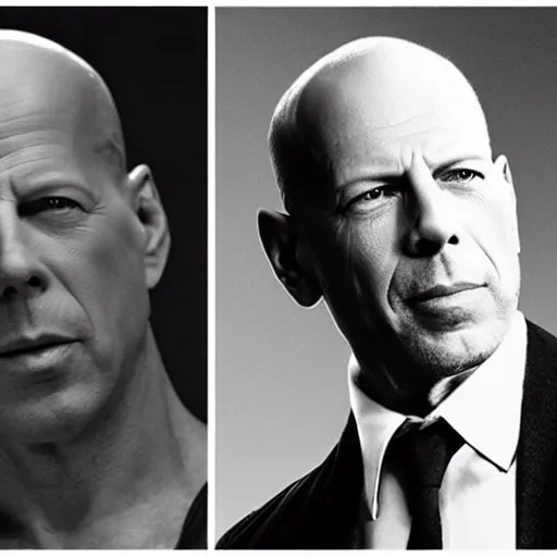 Prompt: bruce willis torn apart