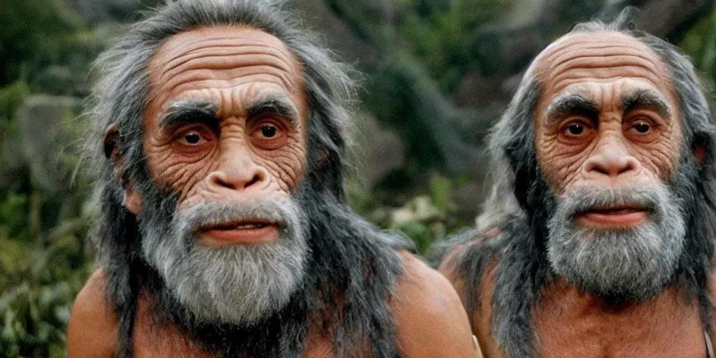 Image similar to film still of Tommy Chong in Planet of the Apes