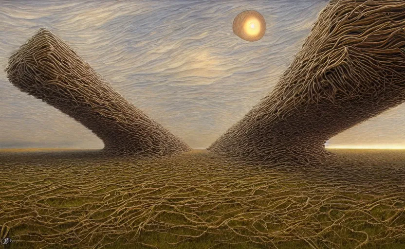 Image similar to photorealistic surreal landscape by peter gric