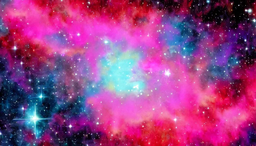 Prompt: fractal nebula sparkle steaming pink exploded incinerwarped multimedia visualization luminous motionwatercolor