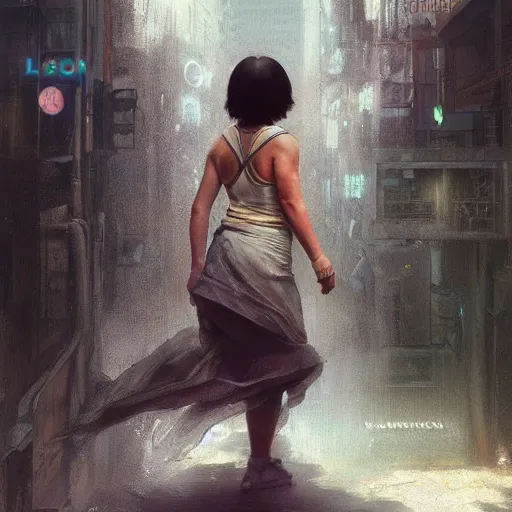 Image similar to dora the explorer, hyperrealistic full figure, bladerunner street alley, art of elysium by frank frazetta and by jeremy mann and by alphonse mucha, fantasy art, photo realistic, dynamic lighting, artstation, full figure poster, volumetric lighting, very detailed face, 4 k, award winning