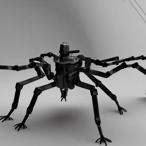 Image similar to hexapod robots in cave, ambient occlusion, vray