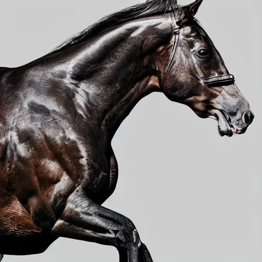 Image similar to a photo of joe rogan as a horse, hyper realistic, ultra detailed, studio lighting, 5 0 mm lens