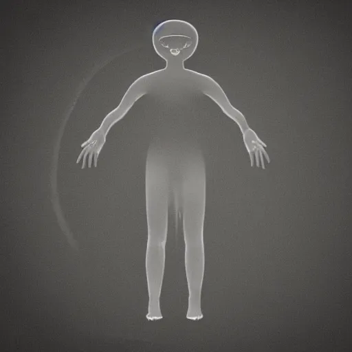 Image similar to a being created out of liminal space, minimalistic horror