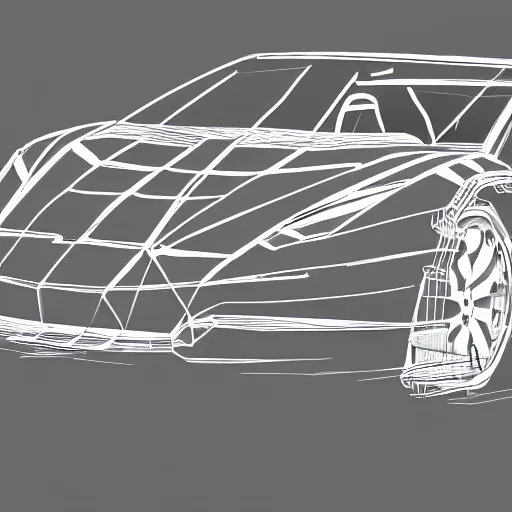 Prompt: Wireframe Lamborghini