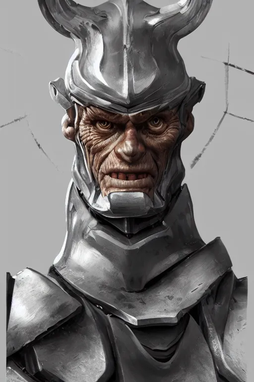 Image similar to armor portrait willem dafoe by johannes helgeson animated with vfx concept artist & illustrator global illumination ray tracing hdr fanart arstation zbrush central hardmesh warhammer 4 0 k style 8 k octane renderer comics stylized