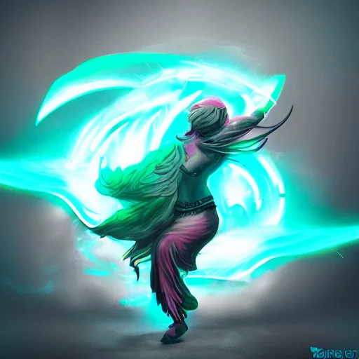 Image similar to create concept of a neon elemental, whirling energy made of neon ( dramatic, cinematic, digital fantasy art )