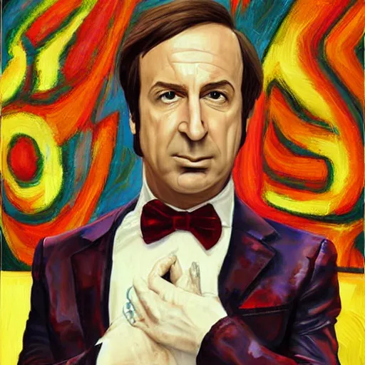 Image similar to very detailed painting of saul goodman