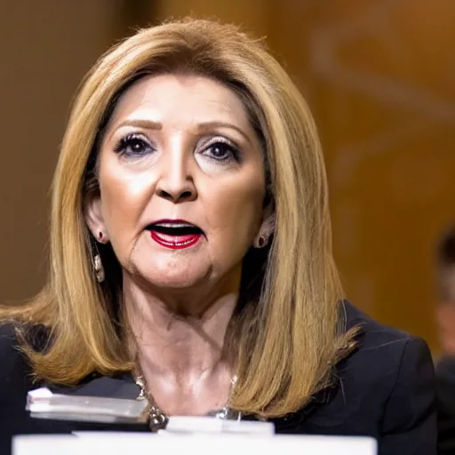 Image similar to comcast throwing a wad of dollar bills at marsha blackburn